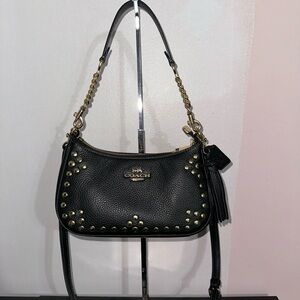 Coach Teri Shoulder Bag with Rivets EUC Black